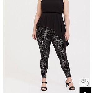 Torrid metallic splatter leggings sz5